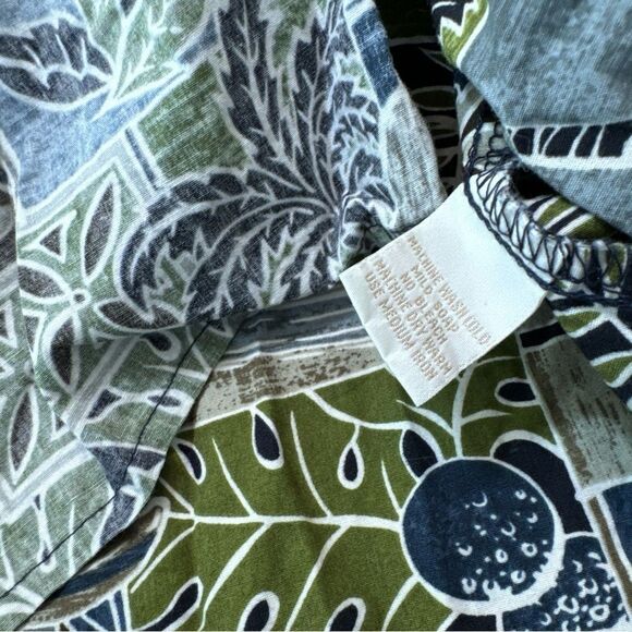 Hilo Hattie Shirt Men XL Green Floral Hawaiian Inside Out Print Theme Vacation - Picture 6 of 8